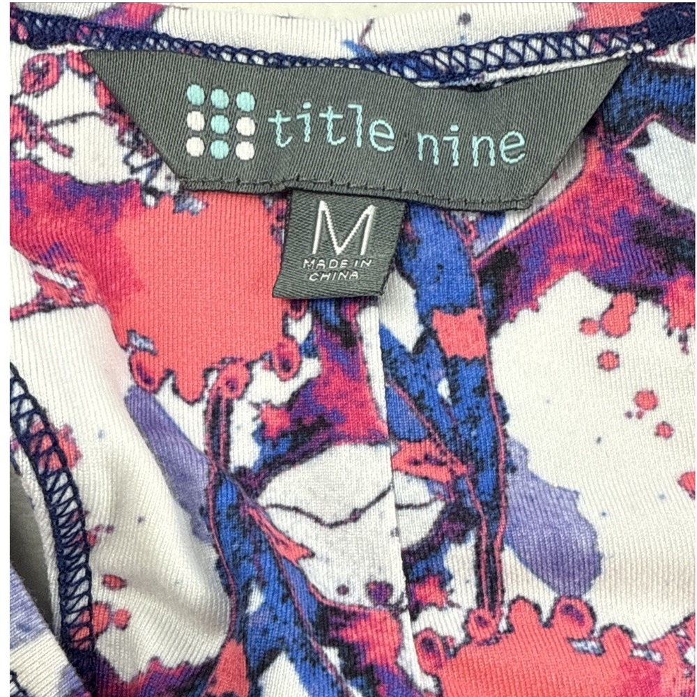 Title Nine Women's Racerback Athletic Dress M Abstract‎ Floral Print Sleeveless - Picture 4 of 6